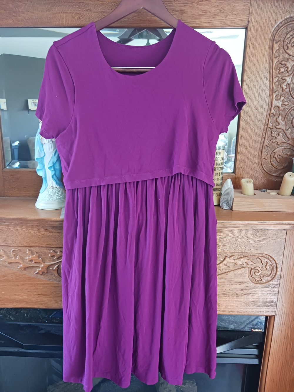 ASOS Nursing Magenta Short-Sleeve Gathered Casual Dress